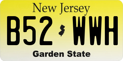 NJ license plate B52WWH