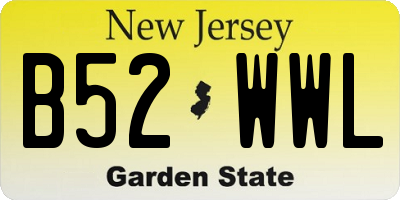 NJ license plate B52WWL