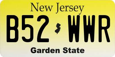 NJ license plate B52WWR