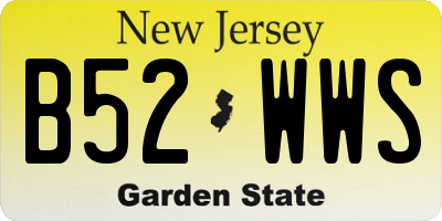 NJ license plate B52WWS