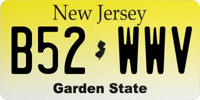 NJ license plate B52WWV