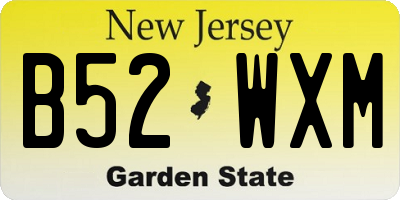 NJ license plate B52WXM