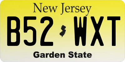 NJ license plate B52WXT