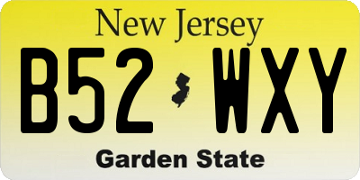 NJ license plate B52WXY