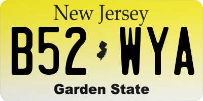 NJ license plate B52WYA