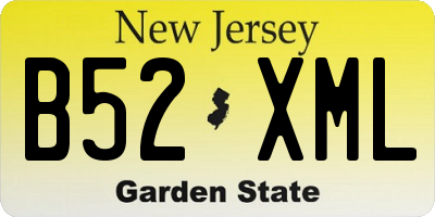 NJ license plate B52XML