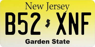 NJ license plate B52XNF