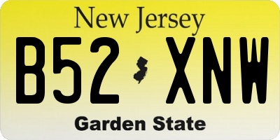 NJ license plate B52XNW