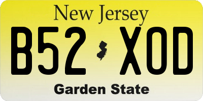 NJ license plate B52XOD