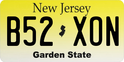 NJ license plate B52XON