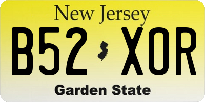 NJ license plate B52XOR