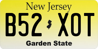 NJ license plate B52XOT