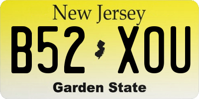 NJ license plate B52XOU