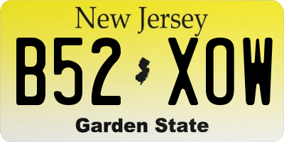 NJ license plate B52XOW