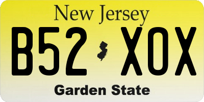 NJ license plate B52XOX
