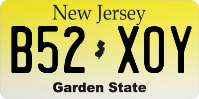 NJ license plate B52XOY