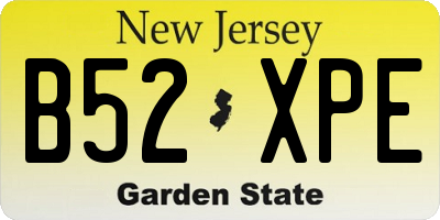 NJ license plate B52XPE