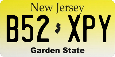 NJ license plate B52XPY