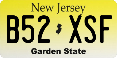 NJ license plate B52XSF