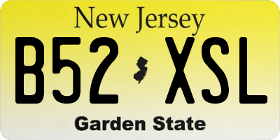 NJ license plate B52XSL