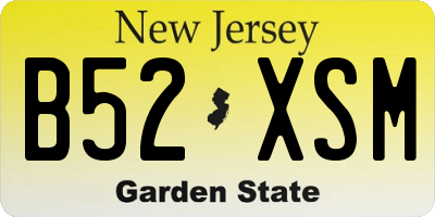 NJ license plate B52XSM