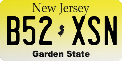 NJ license plate B52XSN