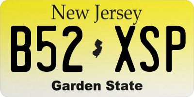 NJ license plate B52XSP