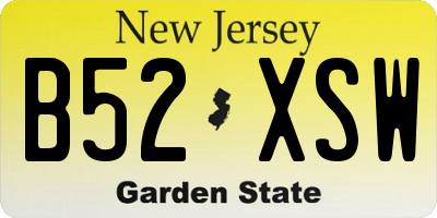NJ license plate B52XSW