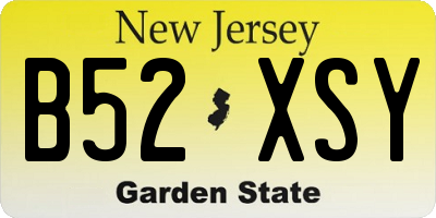NJ license plate B52XSY