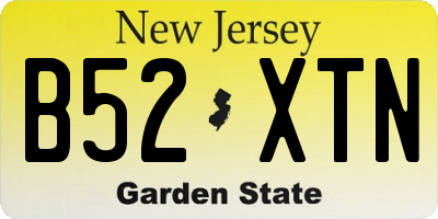 NJ license plate B52XTN