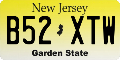 NJ license plate B52XTW