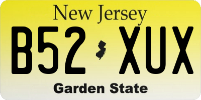 NJ license plate B52XUX