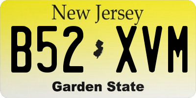 NJ license plate B52XVM