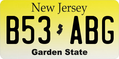 NJ license plate B53ABG