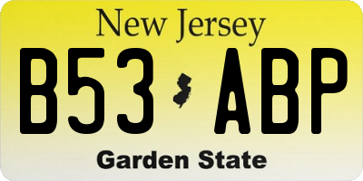 NJ license plate B53ABP