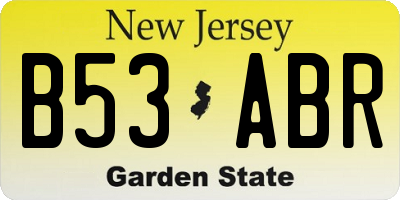 NJ license plate B53ABR