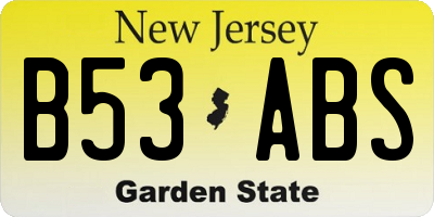 NJ license plate B53ABS