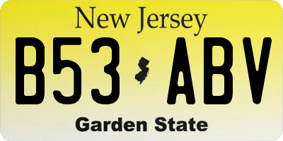 NJ license plate B53ABV