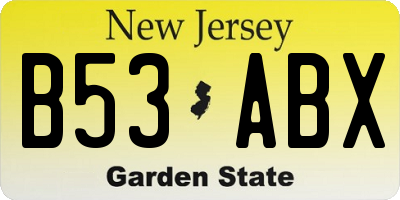 NJ license plate B53ABX