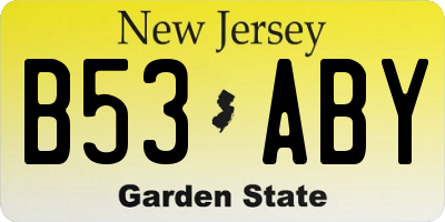 NJ license plate B53ABY
