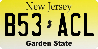 NJ license plate B53ACL