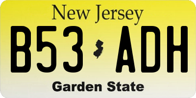 NJ license plate B53ADH