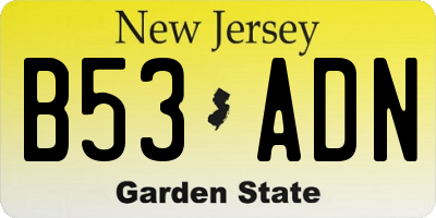 NJ license plate B53ADN