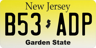 NJ license plate B53ADP