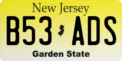 NJ license plate B53ADS