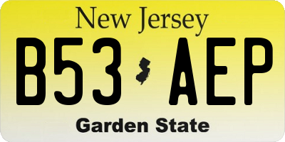 NJ license plate B53AEP