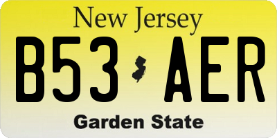 NJ license plate B53AER