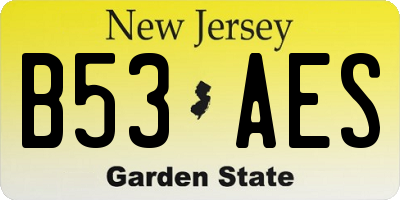 NJ license plate B53AES