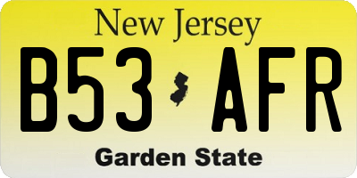 NJ license plate B53AFR