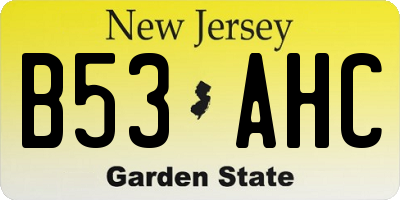 NJ license plate B53AHC